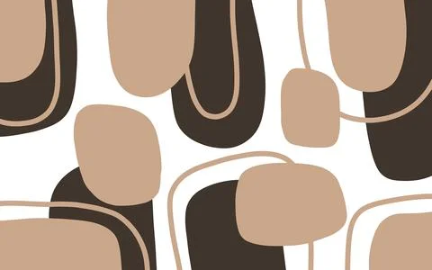 Abstract wall arts background . Earth toneswith pastel curve. Stock Illustration