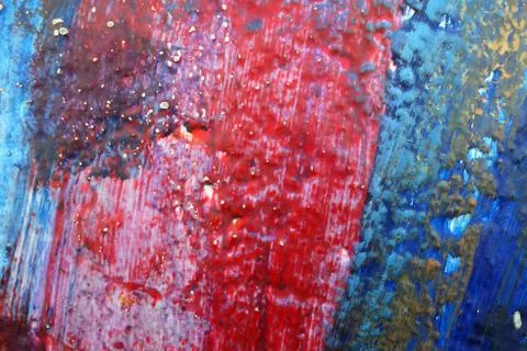 Abstract wall background of paintbrush and lines in multi colors Stock Photos