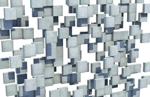 Abstract wall of concrete cubes Stock Illustration