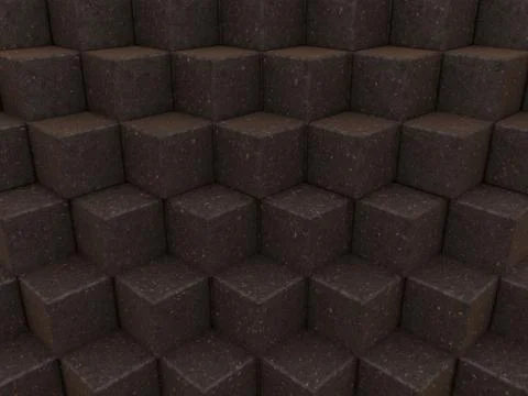 Abstract wall of metal cubes 스톡 일러스트