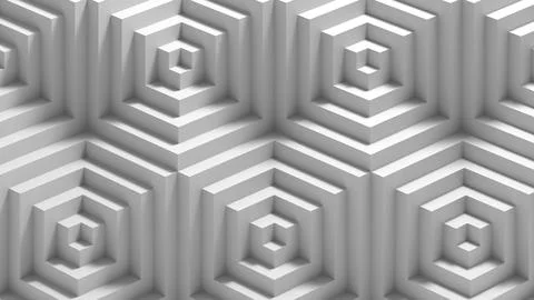 Abstract wall texture featuring concentric 3d hexagons 库存插图