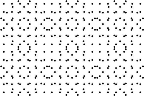Abstract wallpaper with black dots forming patterns on white background Stock Illustration