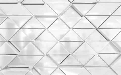Abstract wallpaper, consisting of flying white triangles 3d render illustration Stock Illustration