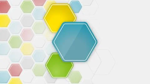 Abstract wallpaper or pc desktop background. Vector illustration with hexagon Stock Illustration