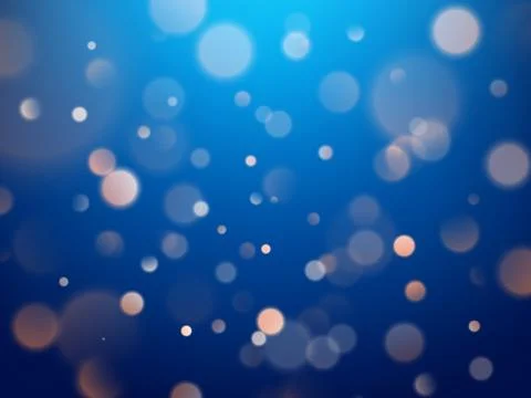 Abstract warm bokeh effect on blue background. Gold glitter lights. EPS 10 Stock Illustration