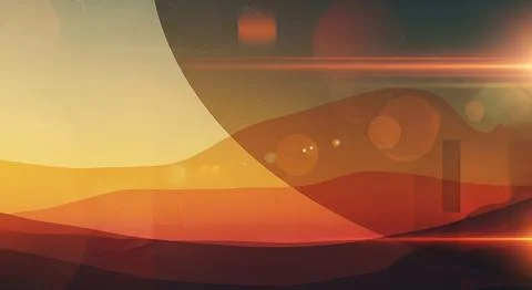 Abstract Warm Gradient Waves and Light Flares Background Illustrazione stock