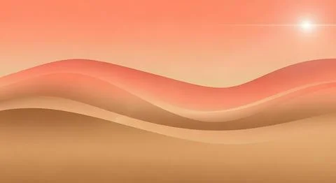 Abstract warm orange and brown gradient waves background with gentle light .. Illustrazione stock
