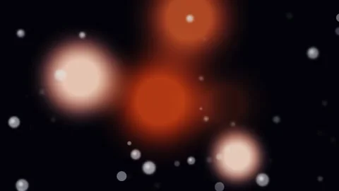 Abstract Warm Orange Bokeh Lights Floating on Black Vídeos de archivo 334638252