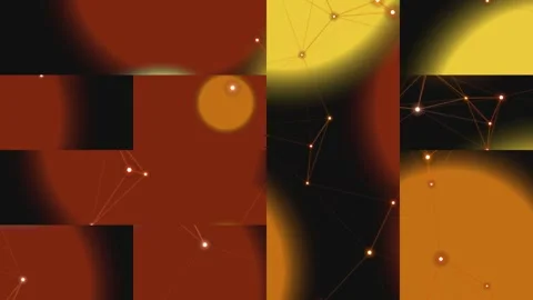 Abstract Warm Plexus Network and Glowing Orbs Background Stock Footage 337516178