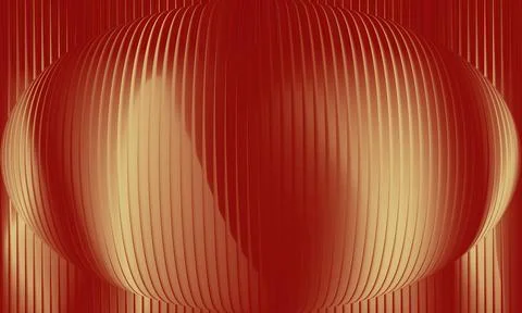 Abstract warm red and copper 3D torus background with vertical glitch lines.. 스톡 일러스트