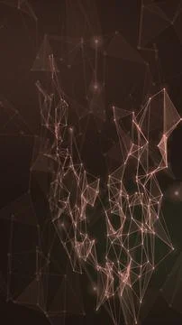 Abstract warm-toned artwork featuring fine connected lines, softly illumina.. Illustrazione stock