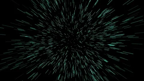 Abstract of warp or hyperspace motion in blue star trail. Stock Footage 76117213