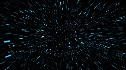 Abstract of warp or hyperspace motion in blue star trail. Exploding and Stock Footage 116165666