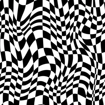 Abstract warped checkered vector seamless pattern. Fashion textile check plai Stock Illustration
