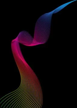 Abstract warped Diagonal Striped Background. Colorful curved twisted slanting Stock Illustration