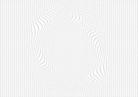 Abstract warped grey dotted lines forming distorted circle shape, tech mini.. 库存插图