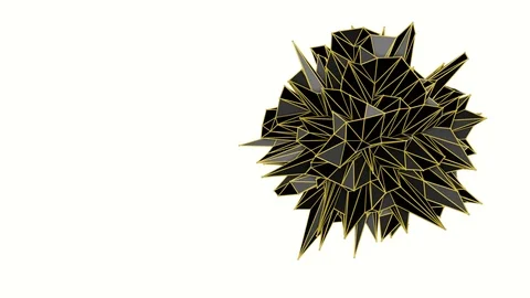 Abstract warped low poly shape. 3d rendering Stock Footage 100162848