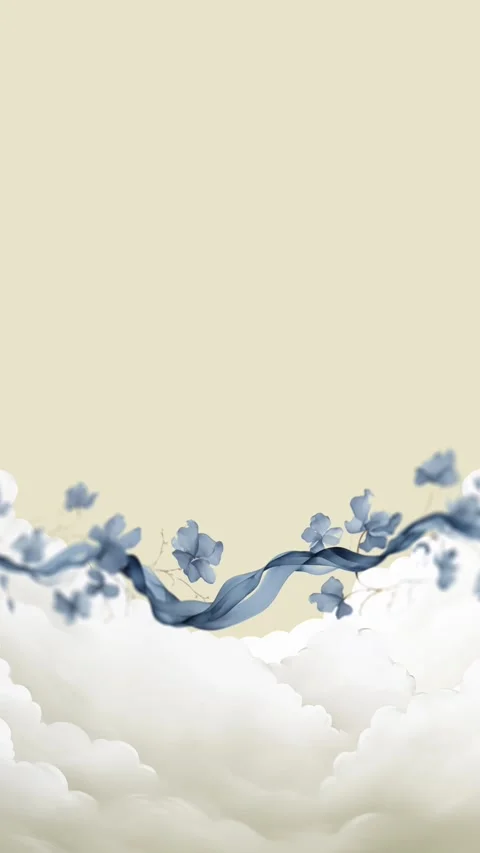 Abstract water and clouds flowing in a serene sky Blank Invite Video Stock Footage 320376134