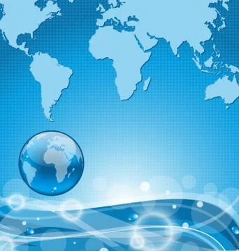 Abstract water background with earth Stock Illustration