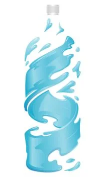 Abstract Water Bottle Swirling Shape Stock Illustration