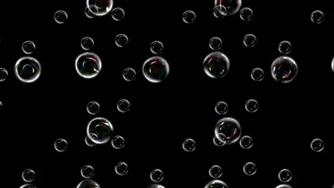 Abstract Water Bubbles Floating Upwards on a Dark Background 库存影片 339315163