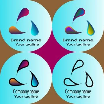 Abstract Water Drop Cycle logo Stock Illustration