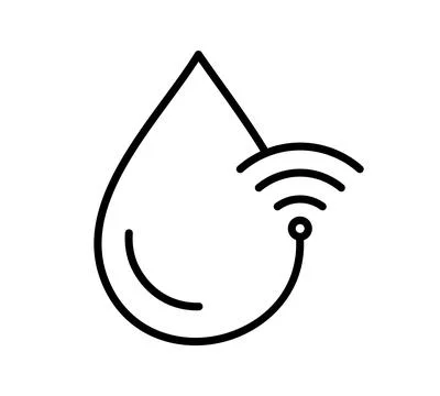 Abstract Water Drop Icon with Wireless Signal for Modern Technology Themes Ilustração Stock