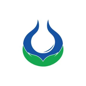 Abstract water drop leaf hand care logo Illustrazione stock
