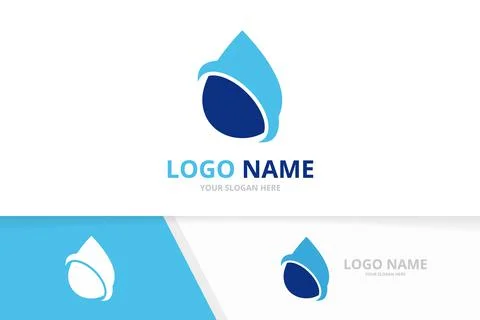 Abstract water drop logo template. Unique waterdrop logotype design template. Stock Illustration