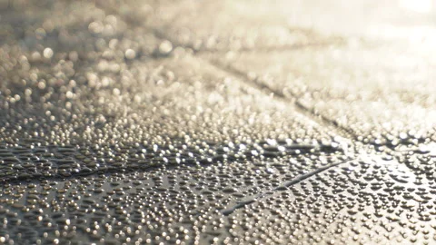 Abstract water droplets background with soft bokeh light Stock Footage 325777153