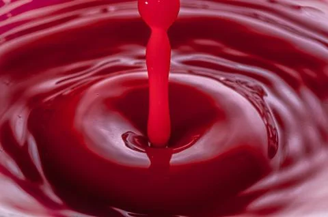 Abstract of Water Drops and droplets, Red Liquid , Copy Space, H Stock Photos