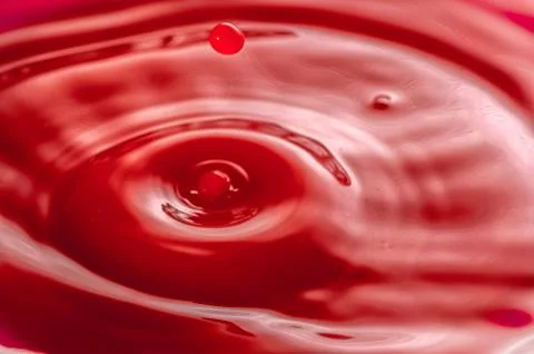 Abstract of Water Drops and droplets, Red Liquid , Copy Space, H Stock Photos