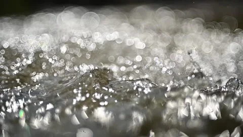 Abstract water figures in summer sunlight (slow motion, bokeh) Stock-Footage 219640482