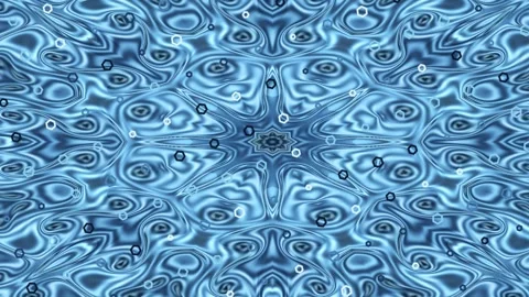 Abstract Water Pattern Swirling in Blue Kaleidoscope Stock Footage 337887291