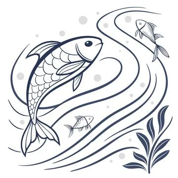 Abstract Water Patterns with Fluid Wave Textures and Ripples Stock Illustration