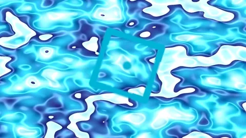 Abstract Water Ripple Scene with Floating Frame in Bright Turquoise Setting Vídeos de archivo 330120391
