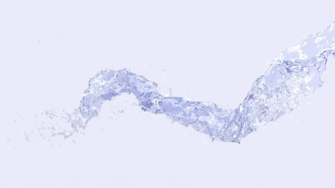 Abstract water splash floating lrft to right Stock Footage 77495567