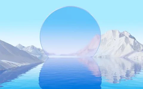 Abstract water surface and geometry background, 3d rendering. Stock Illustration