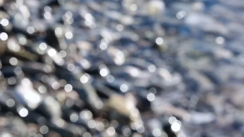 Abstract Water Surface Bokeh with Pebbles Stock-Footage 79092035
