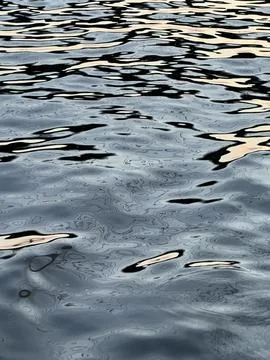 Abstract Water Texture with Reflections at Sunset Stock Photos