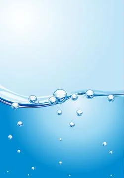 Abstract  water wave with bubbles. vector illustration Stock Illustration