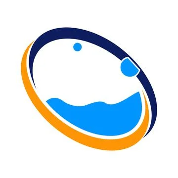 Abstract Water Wave Circle Logo Stock Illustration