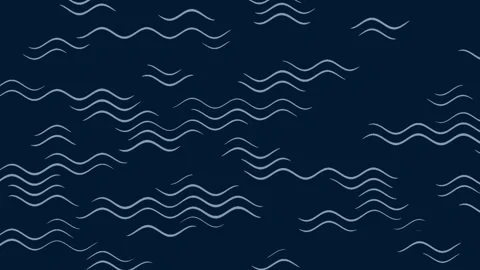Abstract water wave pattern animation on dark blue background minimalist doodle Stock Footage 332070356