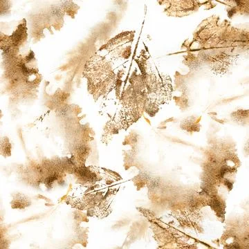 Abstract Watercolor Autumn Leaf Pattern Stock Illustration