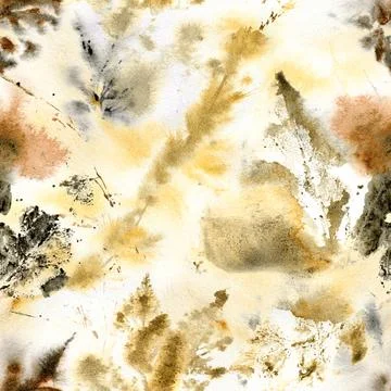 Abstract Watercolor Autumn Leaf Pattern Illustrazione stock