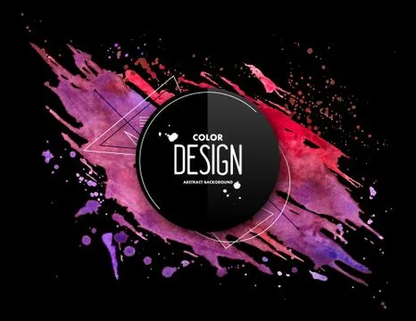 Abstract watercolor backdrop with splashes, drops Stock Illustration