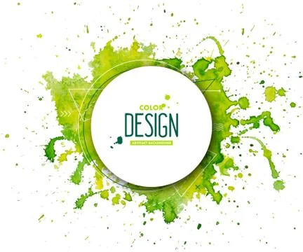 Abstract watercolor backdrop with splashes, drops Stock Illustration