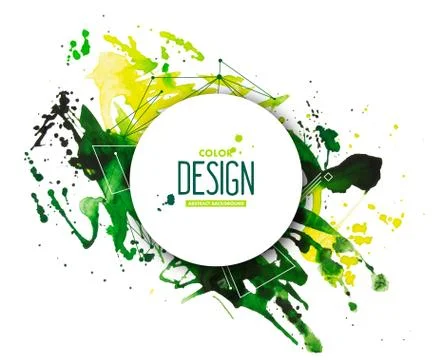 Abstract watercolor backdrop with splashes, drops Stock Illustration