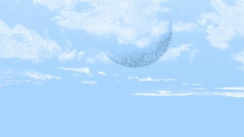 Abstract Watercolor Background Clouds Sky Moon Stock Footage 246328771