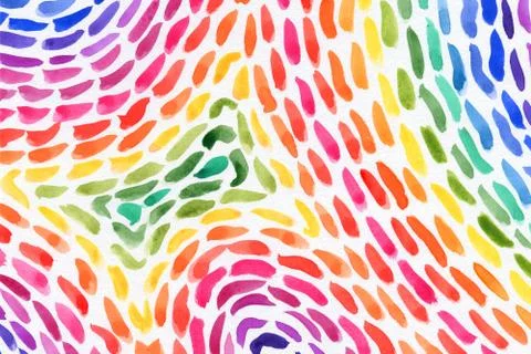 Abstract watercolor background. Dashed rainbow line texture Stock Illustration